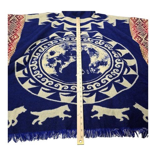 Erwachsene Unisex Poncho Bild vom Wolf heult auf dem Mond sehr große Größe 2XL+ - Bild 15 von 18