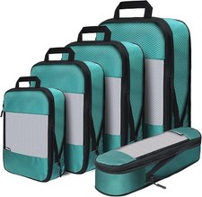 Compression Packing Cubes Set 5 Lightweight Luggage Organizers bags for Travel