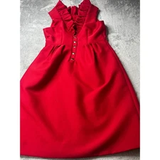 Camilyn Beth Red Ruffle Neck Party Dress Sleeveless Fit & Flare Size 0