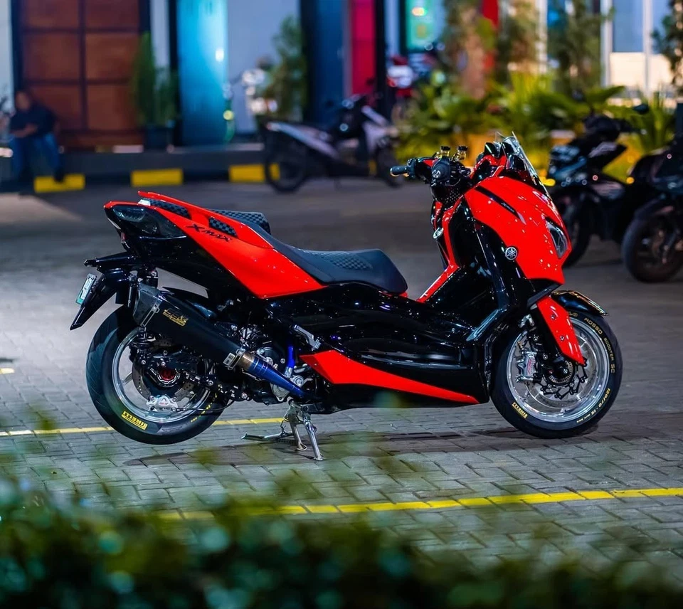 Fits For Yamaha XMAX 300 250 Exhaust Custom Muffler Pipe Carbon Endcap 2017-2024 - Image 2 of 4