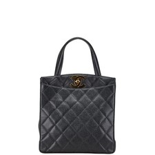 Chanel Matelasse Caviar Skin Tote Bag Women Black One Size