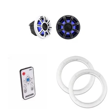 Kicker 51MSC65 LED 6.5" Premium Marine Coaxial with a Pair of 50KLSR65 6.5 Le...