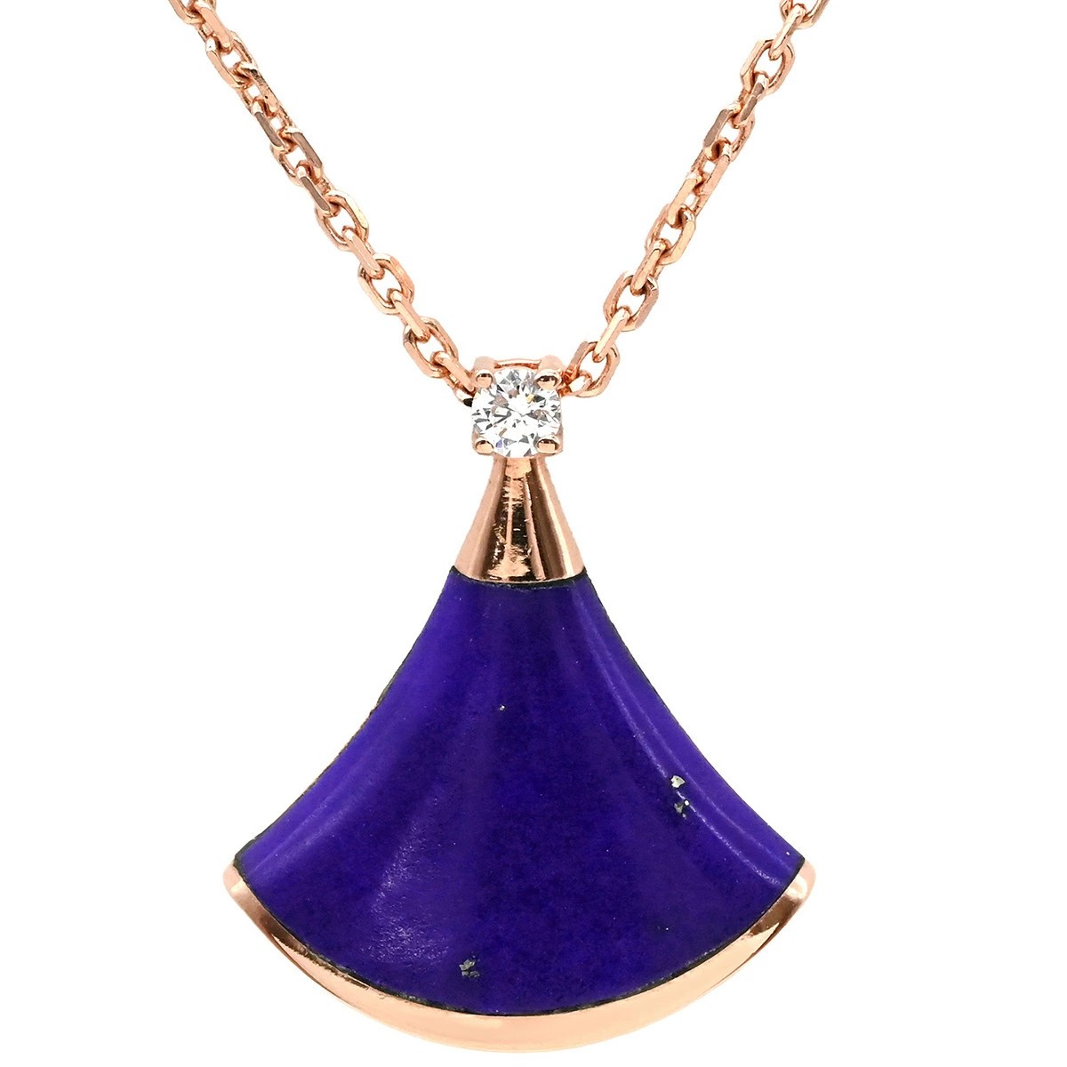 BVLGARI DIVAS' DREAM NECKLACE 350710 LAPIS LAZULI DIAMOND 18K ROSE GOLD WOMEN'S
