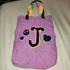Purple Black Sequin Monogram Bag J Justice 13"x15" marks see photos - Happy Bag
