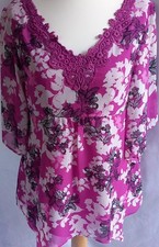 M & S Per Una Women's Chiffon layered FLORAL Tunic BRAND NEW🌸SALE  ITEM