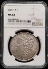 1887 Morgan Silver Dollar NGC MS64