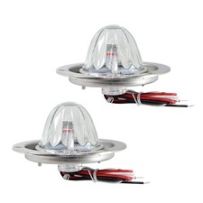 Glass Lens Watermelon Lights Kit, 2PCS LED Side Marker Turn Tail Red Blue