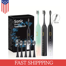 Sonic Electric Toothbrush, USB Charging, 5 Replaceable Heads, IPX8 Waterproof