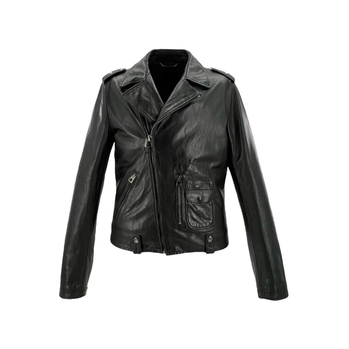 Dolce&Gabbana Leather Outer Shell Black Coats, Jackets & Vests for 