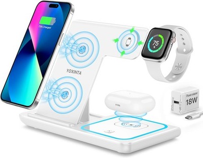 3in1 Wireless Charger iPhone Apple Watch AirPods Ladestation 15W Schnell Qi powe