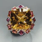 GEM 24 ct+ Natural Citrine Quartz Ring 925 Sterling Silver Size 7.75 /R472527