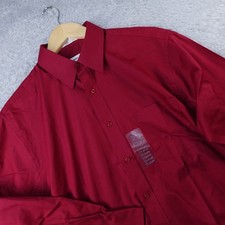NWT Pierre Cardin Dress Shirt Men's 16 34/35 Crimson Red Cotton Blend L/S