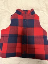 Janie and Jack Buffalo Plaid Button Up Vest 6-12 M NWT Holiday Christmas