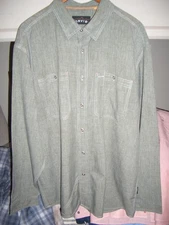 ORVIS "TECH CHAMBRAY" SHIRT (XL) COLOR: HEATHER GREEN
