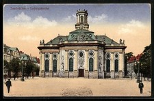 Saarbrücken, Blick zur Ludwigskirche, Ansichtskarte 