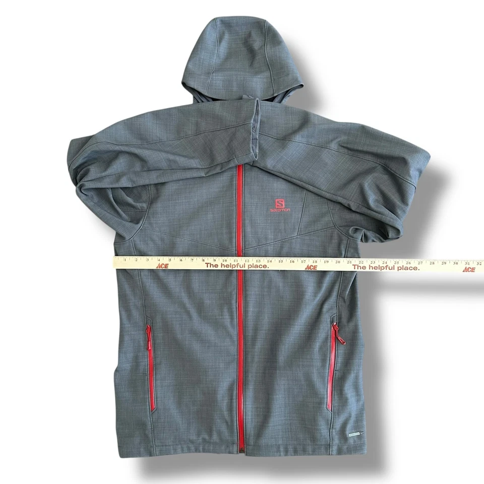 Chaqueta con Capucha Salomon Hombre L AdvancedSkin Dry 10K/10K Softshell Gris Rojo Foto 4 de 4