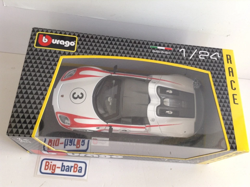 🔥Lot vintage🚗 BBURAGO PORSCHE 918 WEISSACH 1:24 🍂 SPETTACOLARE 🍂☕ - Immagine 2 di 4