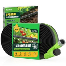 Flat Soaker Hose 15FT for Garden, Drip Hose for Garden with Anodized Aircraft...