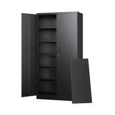Letaya Metal Storage Cabinets with Lock Doors,Tall Locker Organizer Steel Gar...