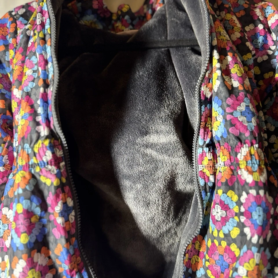 Abrigo Penelope Mack Talla 12 Rosa Vellón Forrado de Felpa Con Capucha Cremallera Completa Caleidoscopio Foto 4 de 4