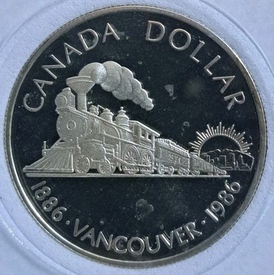 1986 Vancouver Centennial Royal Canadian Mint Silver Proof Dollar - BBO43