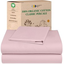 California Design Den Soft 100 Organic Cotton Sheets Twin XL Size Set - Soft