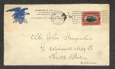 USA 294 STAMP SAN FRANCISCO CALIFORNIA MAKINS & CO ADVERTISING COVER 1901