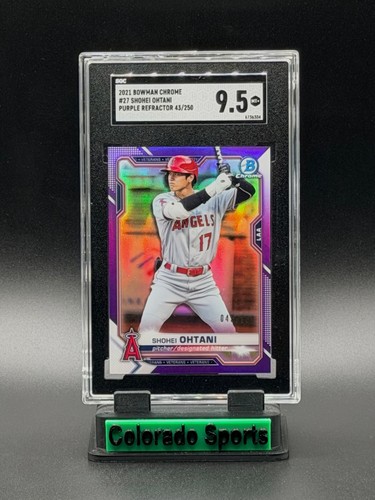 SHOHEI OHTANI 2021 Bowman Chrome #27 Purple Refractor 043/250 SGC 9.5 Mint+