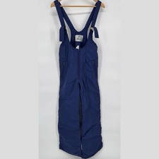 Vintage 80s Snow Bibs Womens S Skiwear Winter Overalls Insulated Retro Pockets