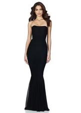 NOOKIE Ambition Gown Black StraplessMermaid Ruched Size Medium