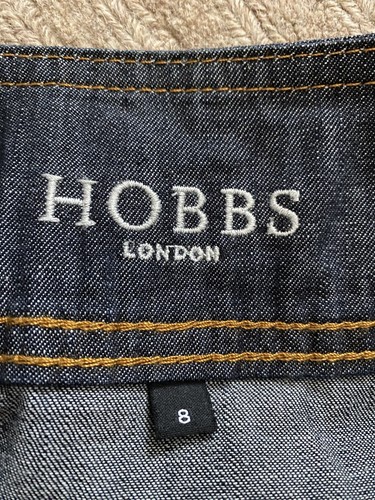 HOBBS Denim A-Line Skirt With Belt - UK Size 8 - BNWOT - Picture 5 of 6