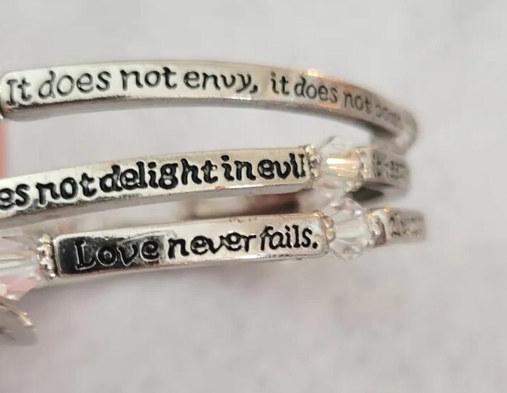 Scripture Wrap Bracelet Silverstone With Crystal … - image 3