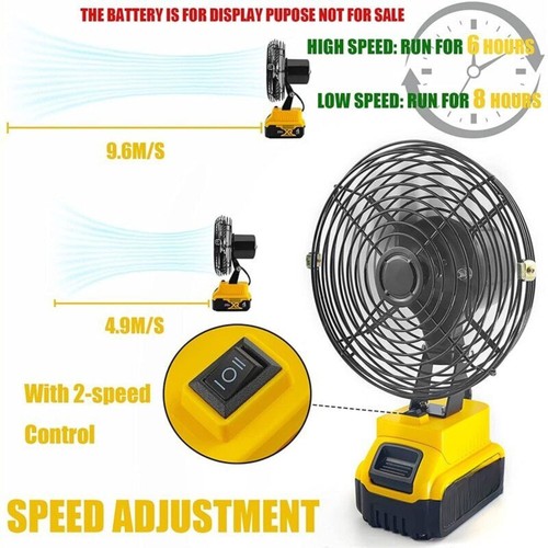 For Dewalt 18V 20V MAX Li-Ion Battery Portable Cordless Fan Workshop Fan Camping - Picture 2 of 6