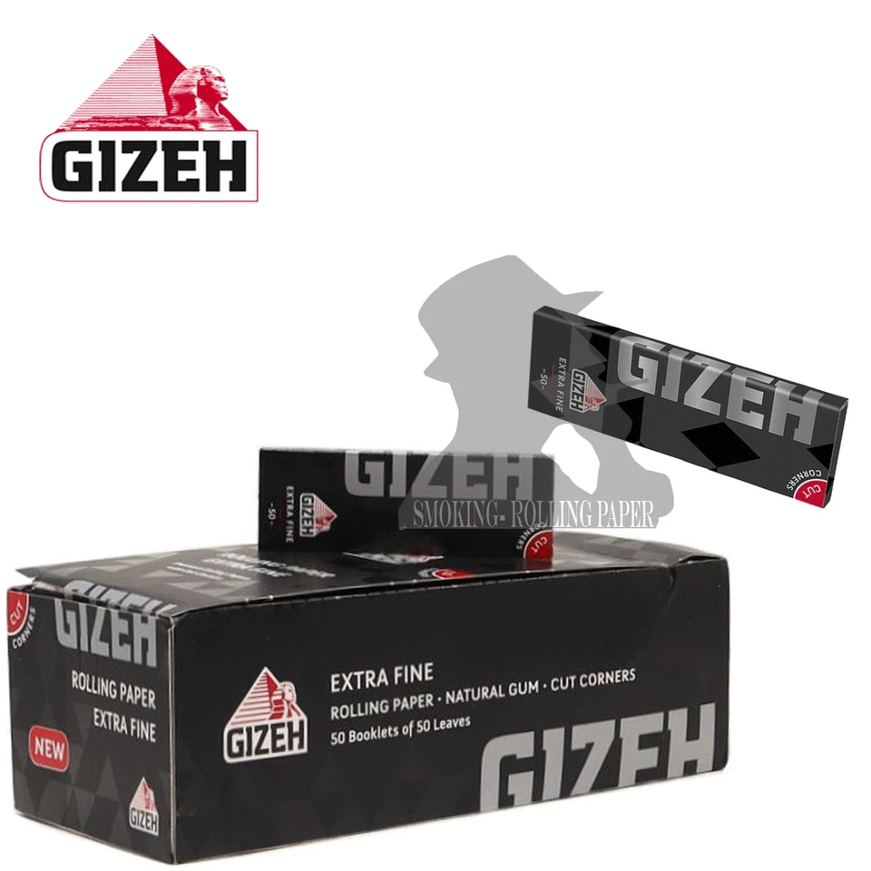Gizeh Nere Extra Fine Cartine Corte Black Scatola Da 50 Libretti