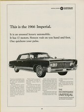 1966 Chrysler Chrysler Imperial 440 V8 Luxury Automobile Vintage Print Ad 1966 Chrysler Chrysler Imperial 440 V8 Luxury Automobile Vintage Print Ad
