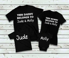 Personalised This Daddy or Mummy Belongs To Matching Family T-shirts Baby Vest
