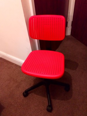 Ikea Alrik Red Desk Chair In A Good Condition Ebay