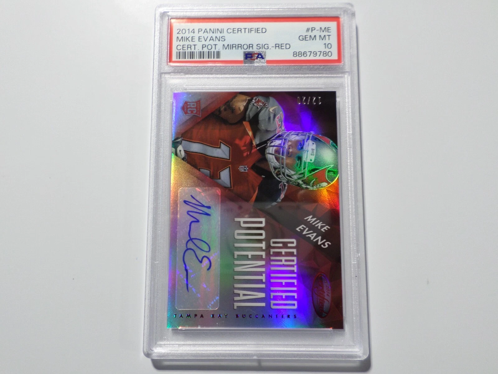 Mike Evans Panini Certified Certified Potential Mirror Signatures #PME Red