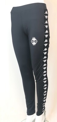 NWT Kappa x Shadow Hill Salber Leggings Black White Logo Leg S