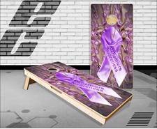 Alzheimer Awareness Cornhole Boards Bean Bag Toss Game