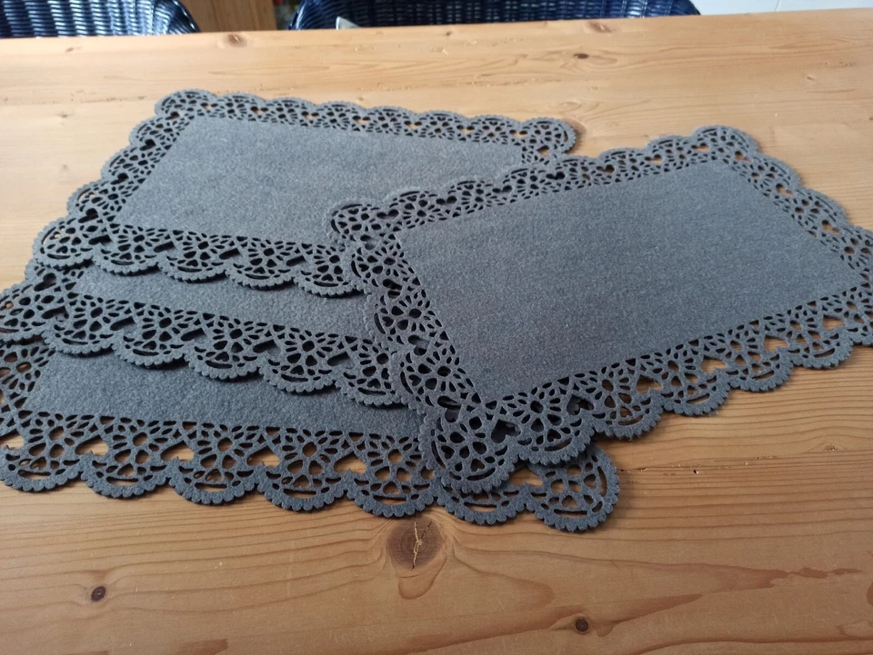 4er Set Tischset Platzset Filz Untersetzer  eckig, Tischmatte Platzdecke