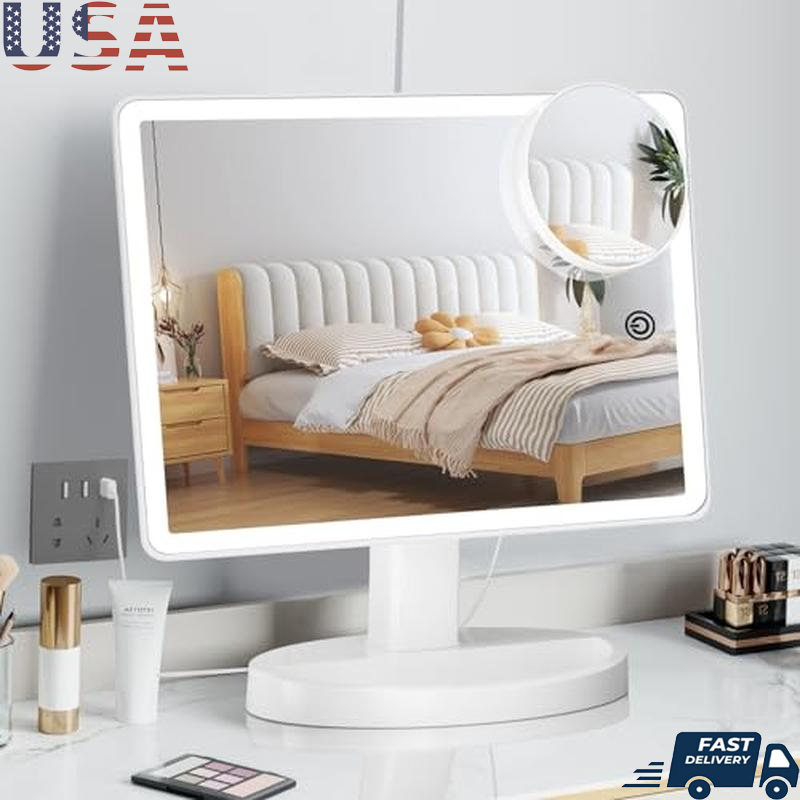 88 LED Lighted Vanity Mirror 360 Rotation Touch Screen Portable Makeup Mirror