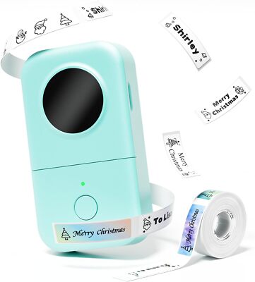 Phomemo D30 Label Maker Machine with Tape Bluetooth Small Label Printer - Green
