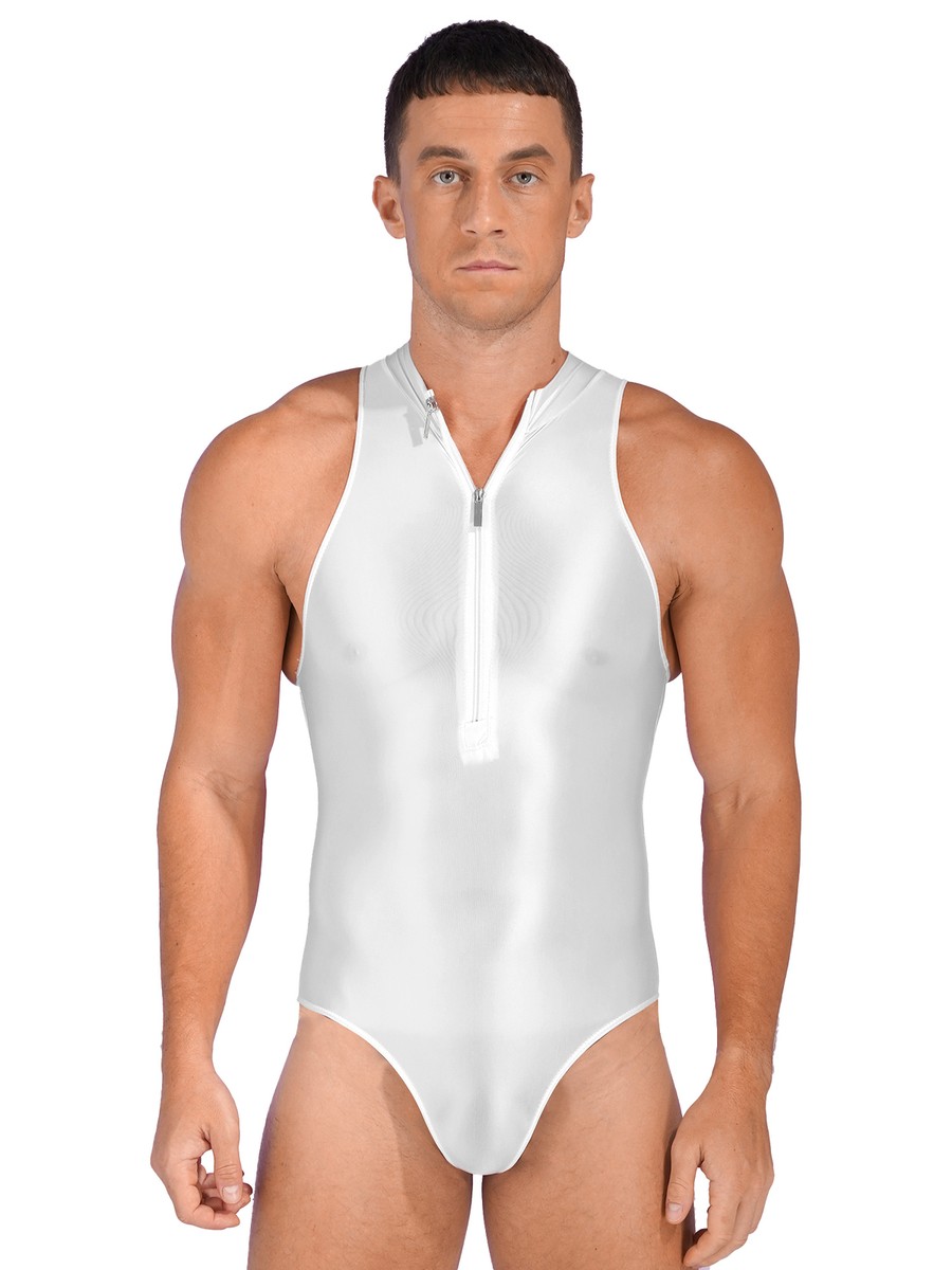 Mens Wet Look Swimming Trunks Patent Leather Drawstring Boxer