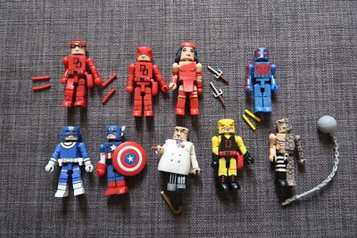 MARVEL MINIMATES - DIAMOND SELECT - DAREDEVIL - ELEKTRA - BOSS - 9ER SET - SEHR GUTER ZUSTAND