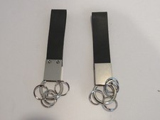 LOT OF 2 Belt Loop / Chrome Trim Keychain -4 small rings to hold keys-KEY RING