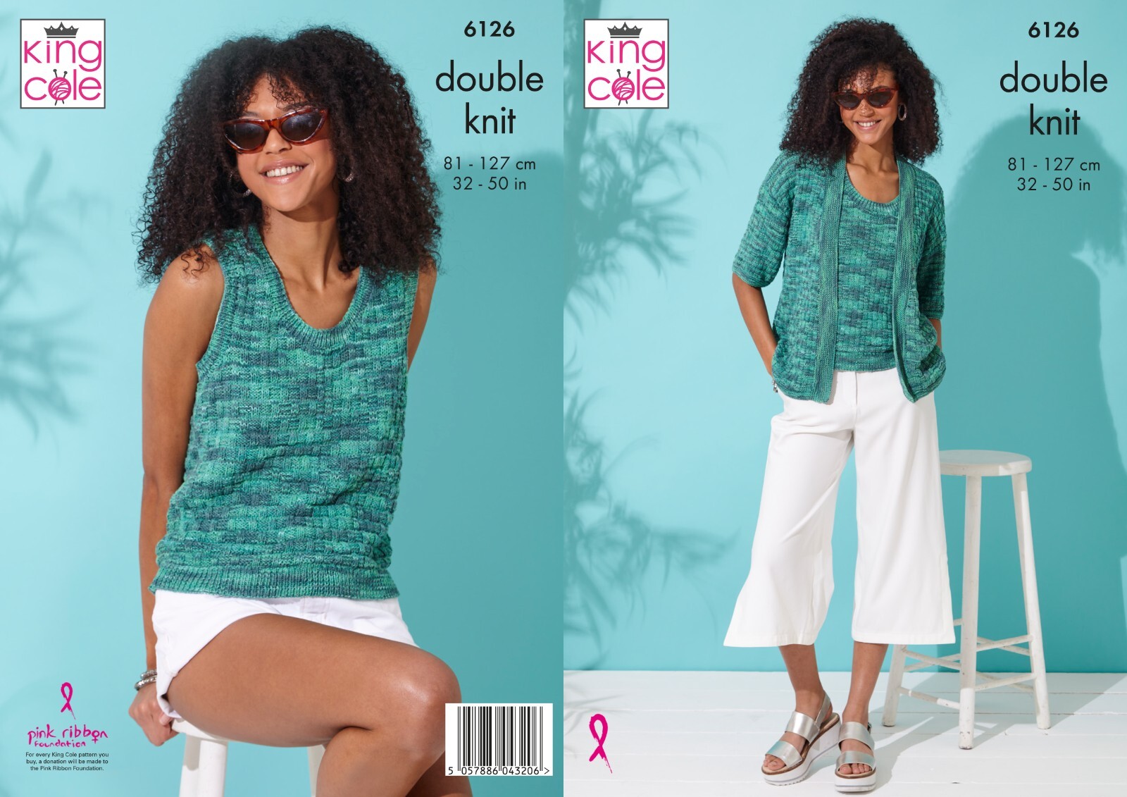 Cardigan and Top in King Cole Linendale Reflections DK (6126) - Image 2