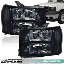 Fit For 2007-2014 Gmc Sierra 1500 2500 3500hd Smokedblack Headlights Head Lamps