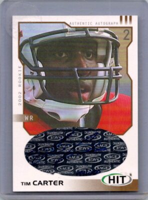 2002 SAGE HIT #H2 Tim Carter Autographs Gold #/250
