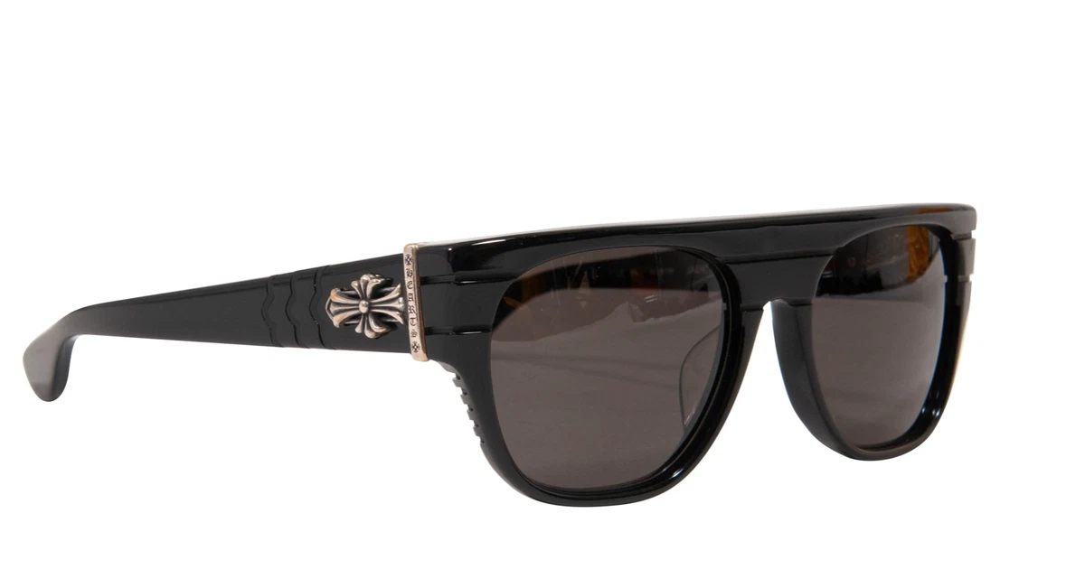 Chrome Hearts Jacktastic Sunglasses Black Acetate 925 Silver Square Round  Shades